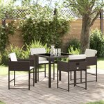 vidaXL Ensemble de salle à manger de jardin 5 pièces avec coussins en rattan poly marron