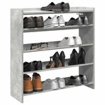 vidaXL Étagère à chaussures gris béton 80x25x81 cm bois d'ingénierie