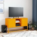 vidaXL Meuble TV jaune moutarde 100 5x39x60 5 cm acier