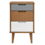 vidaXL Table de chevet MOLDE Marron 40x35x65 cm Bois de pin solide