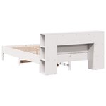 vidaXL Lit bibliothèque sans matelas blanc 135x190 cm bois pin massif