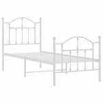 vidaXL Cadre de lit métal sans matelas avec pied de lit blanc 75x190cm