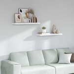 vidaXL Étagère Murale 2 Pièces Marbre blanc 90 x 23 5 x 4 cm