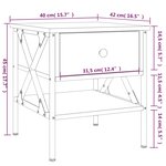 vidaXL Table de chevet chêne sonoma 40x42x45 cm bois d'ingénierie
