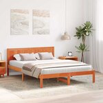 vidaXL Lit marron ciré Marron ciré Bois de pin massif 140 x 200 cm