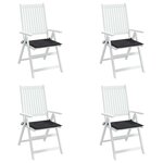 vidaXL Coussins de chaise jardin lot de 4 noir 40x40x4 cm tissu oxford
