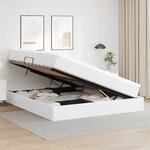 vidaXL Lit avec rangement et matelas avec matelas Blanc 180 x 200 cm
