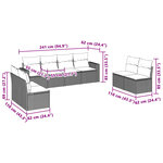 vidaXL Salon de jardin 8 Pièces avec coussins gris clair résine tressée