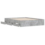 vidaXL Cadre de lit et tiroirs gris béton 140x190 cm bois d'ingénierie