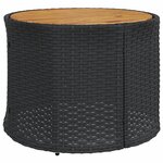 vidaXL Canapé de jardin avec table coussins rond noir résine tressée
