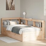 vidaXL Lit bibliothèque sans matelas 75x190 cm bois de pin massif