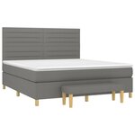 vidaXL Sommier à lattes de lit avec matelas Gris foncé 180x200cm Tissu