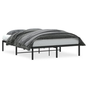 vidaXL Cadre de lit métal sans matelas noir 140x200 cm