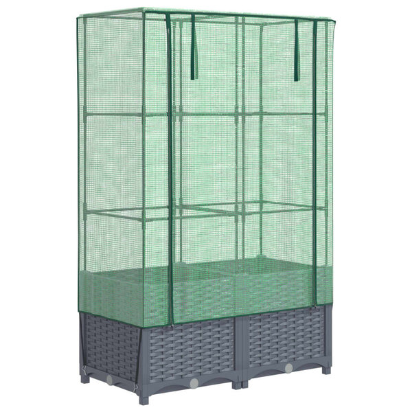 vidaXL Jardinière surélevée avec housse aspect rotin 80x40x138 cm