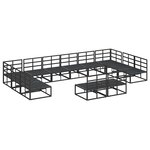 vidaXL Ensemble de canapé de jardin avec coussin 12 Pièces Noir Aluminium