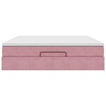 VidaXL Cadre de lit ottoman avec matelas rose 160x200 cm velours