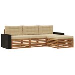 vidaXL Ensemble de canapés d'extérieur 4 pc Naturel et Beige Polyester
