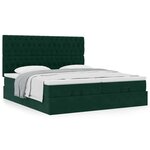 VidaXL Cadre de lit ottoman avec matelas vert foncé 180x200cm velours