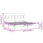 vidaXL Cadre de lit sans matelas gris 200x200 cm bois massif de pin