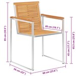 vidaXL Chaises de jardin lot de 4 avec coussins Bois de teck massif