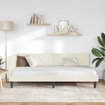 vidaXL Cadre de lit d'angle Crème 100 cm x 200 cm tissu