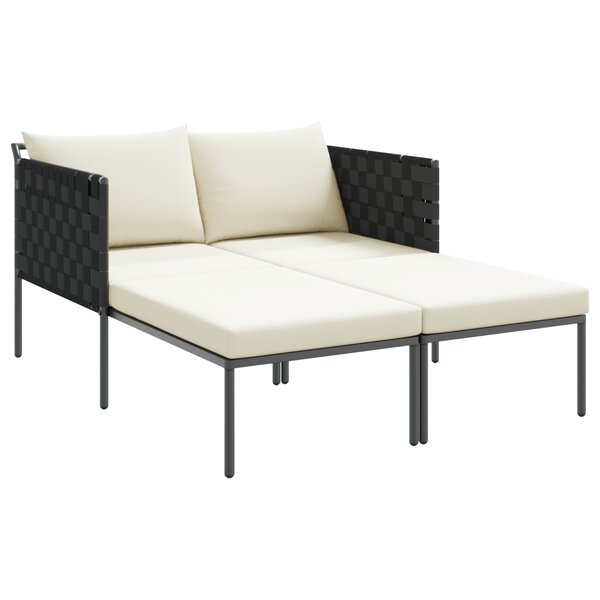 Transat vidaXL avec coussins pour 2 personnes Anthracite 115x153x69 5 cm Acier