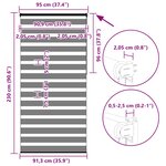 vidaXL Store zèbre noir 95x230 cm largeur du tissu 90 9 cm polyester