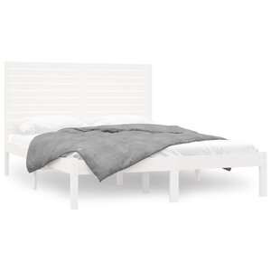 vidaXL Cadre de lit sans matelas blanc 160x200 cm bois massif