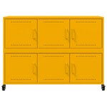 vidaXL Buffet jaune moutarde 100 5x39x72 cm acier