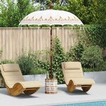 Parasol balinais Crème 180-190 cm Coton  bois massif
