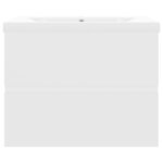 vidaXL Armoire d'évier avec lavabo intégré Blanc Bois d'ingénierie