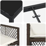 vidaXL Ensemble de salle à manger pour jardin 9 Pièces Marron polyrotin