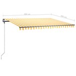 vidaXL Auvent manuel rétractable sur pied 400x300 cm Jaune et blanc