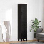 vidaXL Haut Armoire Chêne noir 34 5 x 34 x 180 cm Bois d'ingénierie