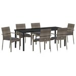 vidaXL Ensemble de salle à manger pour jardin 7 Pièces Gris polyrotin
