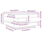 vidaXL Table basse rotative à 360 degrés blanc 70x70x34 5 cm