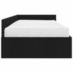vidaXL Cadre de lit d'angle avec matelas 2 pc Noir 80 x 200 cm tissu