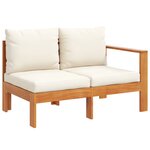 vidaXL Salon de jardin avec coussins 6 Pièces bois d'acacia solide