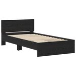 vidaXL Cadre de lit avec tête de lit Chêne noir 100 x 200 cm
