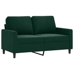 vidaXL Ensemble de canapés 3 Pièces avec coussins vert foncé velours
