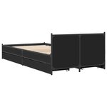 vidaXL Cadre de lit avec tiroirs noir 75x190 cm bois d'ingénierie