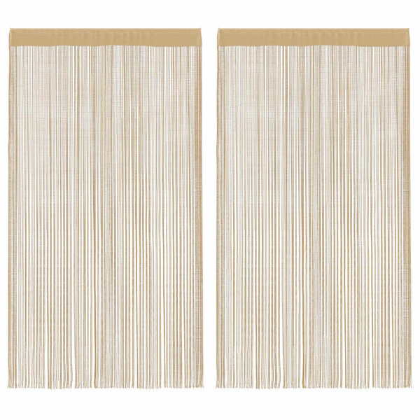 vidaXL Rideau en fils 2 Pièces 100 x 250 cm Beige