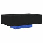 Table basse vidaXL avec lumières LED Chêne noir 85x55x31 cm