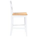 VidaXL Tabourets de bar 2 Pièces blanc bois massif d'hévéa
