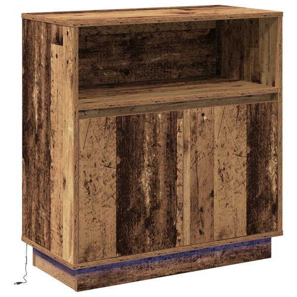 vidaXL Buffet avec LED Bois ancien 71x34 5x75 cm Bois d'ingénierie