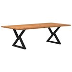 vidaXL Table à manger avec bord naturel 240x120x74cm bois massif chêne