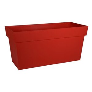 EDA Muret avec roulettes Toscane - 79 x 35 x H 39 cm - 74 L - Rouge rubis