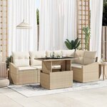 vidaXL Ensemble de canapé de jardin avec coussin 6 Pièces beige et crème