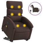 vidaXL Fauteuil inclinable de massage électrique Marron foncé Tissu