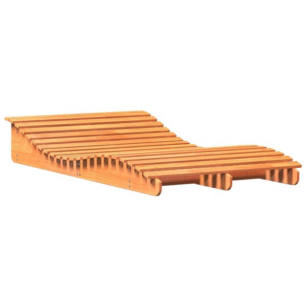 vidaXL Chaise longue cire marron 205x110x31 5 cm bois massif de pin